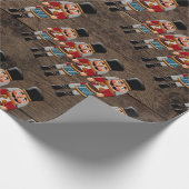 Rustikaler hölzerner Land-Weihnachtsnussknacker Geschenkpapier (Ecke)