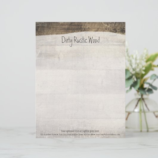 Rustikaler hölzerner schäbiger Grunge-Vintage Briefbogen (Stehend Vorderseite)