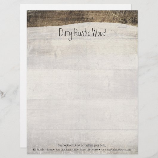 Rustikaler hölzerner schäbiger Grunge-Vintage Briefbogen (Vorne/Hinten)