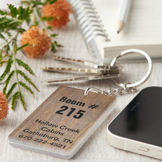 Rustikaler hölzerner schlüsselanhänger (Vorderseite rechts)