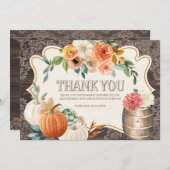 Rustikaler hölzerner Spitze-Fall danken Ihnen zu Dankeskarte (Vorne/Hinten)