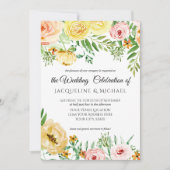 Rustikaler Holzfall Farbe Rosa Gelbpfirsich Einladung (Vorderseite)