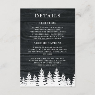Rustikaler Holzfall Herbst Winter Hochzeit QR Code Begleitkarte
