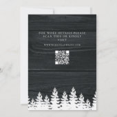 Rustikaler Holzfall Herbst Winter Hochzeit QR Code Save The Date (Rückseite)