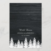 Rustikaler Holzfall Herbst Winter Hochzeitstisch Menükarte (Rückseite)