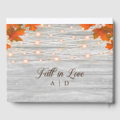 Rustikaler Holzfall in Liebe-Streichellichtquälen Gästebuch (Rückseite)