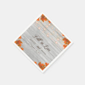 Rustikaler Holzfall in Liebe-Streichellichtquälen Serviette (Ecke)