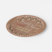 Rustikaler Holzfall-Wreath-Blätter Brautparty Pappteller (Schrägansicht)