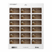 Rustikaler Holzfass und weiße Blume Adressaufkleber (Vorne)