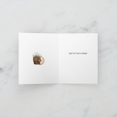 Rustikaler Holzfass und weiße Blume Dankeskarte (Innenseite)