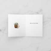 Rustikaler Holzfass und weiße Blume Dankeskarte (Innenseite)