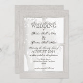 Rustikaler Holzfenster Einladung (Vorne/Hinten)