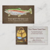 Rustikaler Holzfischerei-Guide Charterschiff Visitenkarte (Vorne/Hinten)