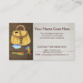 Rustikaler Holzfischerei-Guide Charterschiff Visitenkarte (Rückseite)