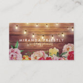 Rustikaler Holzflorenleuchter Hochzeitsplaner Visitenkarte (Vorderseite)