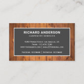 Rustikaler Holzfußboden, Tischler für Holzarbeiten Visitenkarte (Rückseite)