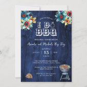 Rustikaler Holzgarten Ich mache GRILLEN Probe Aben Einladung (Vorderseite)