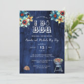 Rustikaler Holzgarten Ich mache GRILLEN Probe Aben Einladung (Stehend Vorderseite)