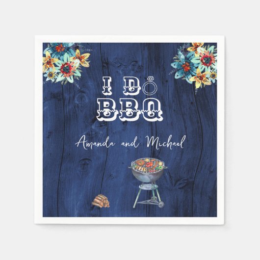 Rustikaler Holzgarten Ich mache GRILLEN Probe Aben Serviette (Vorderseite)