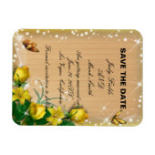 Rustikaler Holzgelber Blütenschmetterling Save the Magnet (Horizontal)