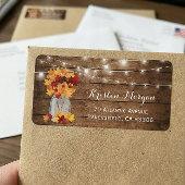 Rustikaler Holzherbst lässt Mason Jar Lights Hochz Adressaufkleber