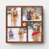 Rustikaler Holzhund Lover Foto Collage Fotoplatte (Vorderseite)