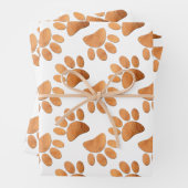 Rustikaler Holzhund Pawprint Geschenkpapier Set (Beispiel)