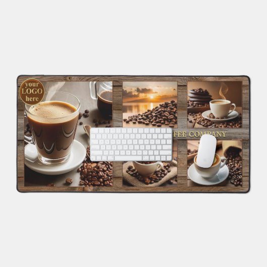 Rustikaler Holzkaffee FotoCollage Schreibtischunterlage (Tastatur & Maus)