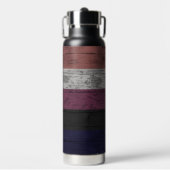 Rustikaler Holzkörner Genderfluid Ständer Trinkflasche (Vorderseite)