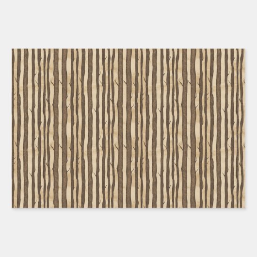 Rustikaler Holzkörner Geschenkpapier Set (Vorderseite 3)