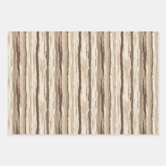 Rustikaler Holzkörner Geschenkpapier Set (Vorderseite)