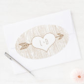 Rustikaler Holzkornkleber Ovaler Aufkleber (Umschlag)