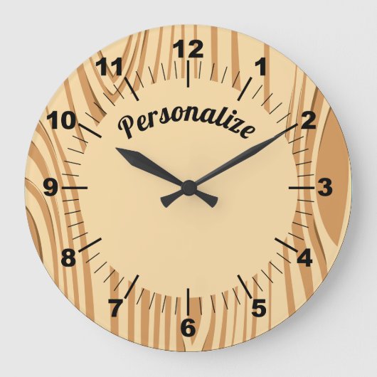 Rustikaler Holzkornladen Einzigartige Dekorationsw Große Wanduhr (Vorderseite)