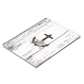 Rustikaler Holzküstenstrand Anker Vintage Blütenwe Notizblock (Linke Seite)