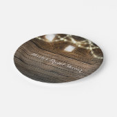 Rustikaler Holzmason Jar String Lights Country Gla Pappteller (Schrägansicht)