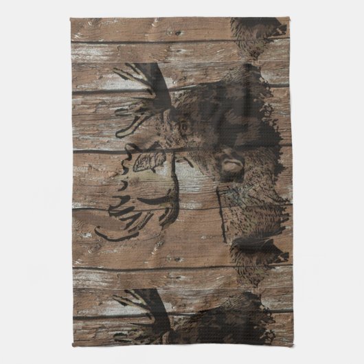 Rustikaler Holzmoor Geschirrtuch (Vertikal)