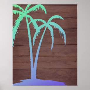 Rustikaler Holzpalme Poster