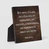 Rustikaler Holzpsalm 86:15 Schriftzeichen Verse Fotoplatte (Vorderseite)