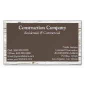 Rustikaler Holzrahmen, braunes Rechteck Magnetische Visitenkarte (Vorderseite)