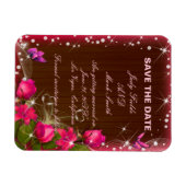 Rustikaler Holzrosa Blütenschmetterling Save the D Magnet (Horizontal)