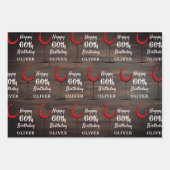 Rustikaler Holzroter Wein 60. Geburtstag Geschenkpapier Set (Vorderseite)