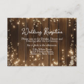 Rustikaler Holzsaitenlicht Weiße Empfang Begleitkarte (Rückseite)