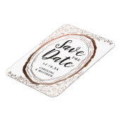 Rustikaler Holzschieber - Kupfer-Folie Save the Da Magnet (Linke Seite)