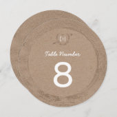 Rustikaler Holzschnitt| Tischnummer (Vorne/Hinten)