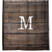 Rustikaler Holzstil Monogram Eichenbauernhof  Duschvorhang (Vorderseite)