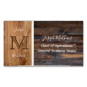 Rustikaler Holzteppich Magnetische Visitenkarte (Vorderseite)