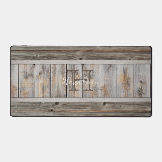Rustikaler Holzteppich Schreibtischunterlage (Vorderseite)