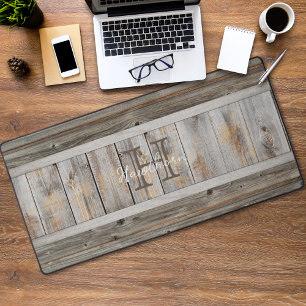 Rustikaler Holzteppich Schreibtischunterlage