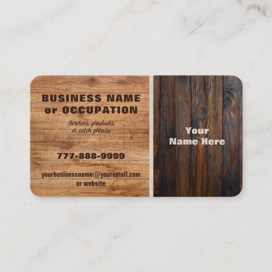 Rustikaler Holzteppich Visitenkarte (Vorderseite)