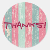 Rustikaler Holzzaun dank Runder Aufkleber (Vorderseite)